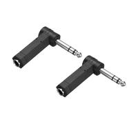 sourcing map 2 Pcs TRS6.35mm Male to Female Connector Stereo Nickel-Plated Copper Adapter for Audio Headphone MP3 MP4 Computer Car Systems Signal Conversion