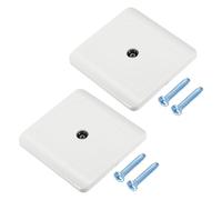 sourcing map 2 Pcs TV Aerial Socket, TV/FM Coaxial Socket Plate, Single Port Coax Wall Face Plate with M4 Screw for Home Office Television Radio Connections, 86 x 86 mm, White
