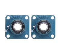 sourcing map 2 Pcs UCF-205-16 Pillow Block Bearings 1 Inch Bore Self Alignment Chrome Steel Bearing Units, 4-Bolt Square Flange Mounted, Solid Base