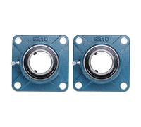 sourcing map 2 Pcs UCF-210-32 Pillow Block Bearings 2 Inch Bore Self Alignment Chrome Steel Bearing Units, 4-Bolt Square Flange Mounted, Solid Base
