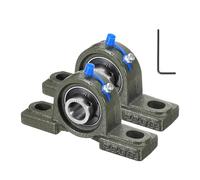 sourcing map 2 Pcs UCP202-10 Pillow Block Bearings 5/8 inch Bore Self Alignment, Solid Cast Iron Base Mounted Chrome Steel Bearings