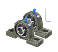 sourcing map 2 Pcs UCP204-12 Pillow Block Bearings 3/4 inch Bore Self Alignment, Solid Cast Iron Base Mounted Chrome Steel Bearings