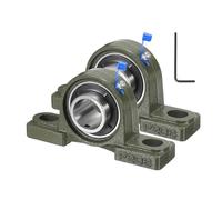 sourcing map 2 Pcs UCP206 Pillow Block Bearings 30mm Bore Self Alignment, Solid Cast Iron Base Mounted Chrome Steel Bearings