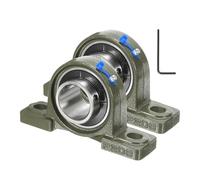 sourcing map 2 Pcs UCP209 Pillow Block Bearings 45mm Bore Self Alignment, Solid Cast Iron Base Mounted Chrome Steel Bearings