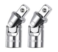 sourcing map 2 Pcs Universal Joint Socket Adapter 1/2" 40CR Steel Impact Swivel Socket Adapter 90 Degree Universal Joint for Wrench Driver Tool, Silver