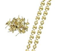 sourcing map 2 Pcs Upholstery Tacks Strips, 3.28ft Decorative Nails Strips D11mm Glossy Nail Trims for Furniture Sofa Headboard Chair DIY Crafts with Upholstery Nails, Gold