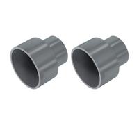 sourcing map 2 Pcs UPVC Reducer Pipe Fitting, 2-1/2"x1-1/2 PVC Straight Pipe Coupling Adapter Connector for Home Sewer Plumbing Water Line, Grey