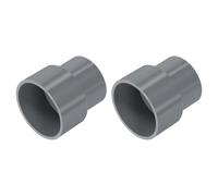 sourcing map 2 Pcs UPVC Reducer Pipe Fitting, 2" x1-1/2 PVC Straight Pipe Coupling Adapter Connector for Home Sewer Plumbing Water Line, Grey