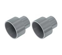 sourcing map 2 Pcs UPVC Reducer Pipe Fitting, 2" x1-1/4 PVC Straight Pipe Coupling Adapter Connector for Home Sewer Plumbing Water Line, Grey