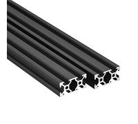 sourcing map 2 Pcs V Slot 2040 Aluminum Extrusion European Standard 400mm 15 Inch Length Anodized Rail Black for CNC DIY 3D Printer and Industrial