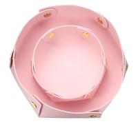 sourcing map 2 Pcs Valet Tray for Women and Men, PU Leather Jewelry Tray Entryway Table Bedside Nightstand Catchall Storage Organizer for Jewelry Key Coin Watch Wallet (2 Size, Pink)
