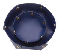 sourcing map 2 Pcs Valet Tray for Women and Men, PU Leather Jewelry Tray Entryway Table Bedside Nightstand Catchall Storage Organizer for Jewelry Key Coin Watch Wallet (2 Size, Dark Blue)