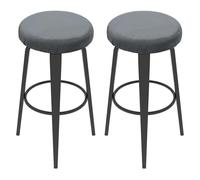 sourcing map 2 Pcs Velvet Bar Stool Covers, 14-18 Inch Round Bar Stool Cushions with Elastic Band Stretch Chair Seat Cover Washable Slipcovers for Round Stool Chair, Dark Gray