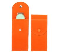 sourcing map 2 Pcs Velvet Watch Pouch, Portable Watch Travel Case Soft Watch Storage Bag with Snap Button Inner Pad for Men and Women Gift, Orange