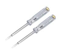 sourcing map 2 Pcs Voltage Tester Pen, 4mm Flat Head Electrical Test Screwdriver, AC 90-500V Circuit Detector with Neon Light Indicator for Industrial and Home Circuit Testing,Clear