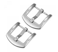sourcing map 2 Pcs Watch Strap Clasp Replacement, Brushed Stainless Steel Arc Side Type Buckle, for 28mm Width Watch Bands