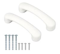 sourcing map 2 Pcs White Ceramic Cabinet Handles Arch Shaped Drawer Pulls, 4.5 x 1 x 1.2 Inch Cute Kitchen Cabinet Handles Hardware for Kitchen Cupboard Dresser Drawer Nursery Decor