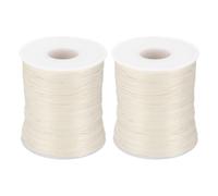 sourcing map 2 Pcs White Raffia Yarn, 120m Natural Paper Rope String 6mm Wide Raffia Ribbon for Gift Wrapping Crocheting Knitting DIY Crafts