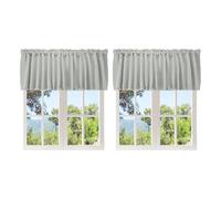 sourcing map 2 Pcs Window Valance, 52 x 18 Inch Valance Curtains Small Short Light Filtering Sheer for Windows Bedroom Bathroom Living Room Kitchen, Grey