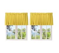 sourcing map 2 Pcs Window Valance, 52 x 18 Inch Valance Curtains Small Short Light Filtering Sheer for Windows Bedroom Bathroom Living Room Kitchen, Yellow