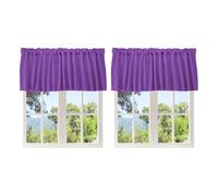 sourcing map 2 Pcs Window Valance, 52 x 18 Inch Valance Curtains Small Short Light Filtering Sheer for Windows Bedroom Bathroom Living Room Kitchen, Dark Purple