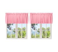 sourcing map 2 Pcs Window Valance, 52 x 18 Inch Valance Curtains Small Short Light Filtering Sheer for Windows Bedroom Bathroom Living Room Kitchen, Pink