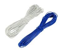 sourcing map 2 Pcs Wrapping Wire Tin Plated Copper Wire PCB Wires Cable P/N DM-30-1000 30 AWG 10M Length White Blue for Eletronic Test