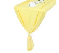 sourcing map 2 Pcs Yellow Chiffon Table Runner 10FT 27.5" x 118" Light and Elegant Romantic Sheer Table Decoration for Wedding Party Decoration