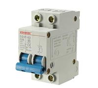 sourcing map 2 Poles 25A 400V Low-voltage Miniature Circuit Breaker Din Rail Mount DZ47-63 C25