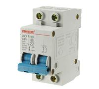 sourcing map 2 Poles 40A 400V Low-voltage Miniature Circuit Breaker Din Rail Mount DZ47-63 C40