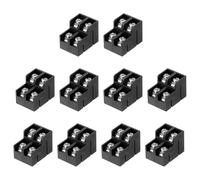 sourcing map 2 Position Terminal Blocks Double Row, 23.5mmx17.5mm 300V 15A 8.5mm Pitch PA66 PCB Mount Screw Terminals Strip for 22-12AWG Wire, Pack of 10, Black