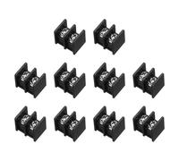 sourcing map 2 Positions Terminal Block, 0.75"x0.6" 300V 20A 9.5mm Pitch PA66 Single Row PCB Mount Screw Terminals Strip Pack of 10, Black
