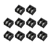 sourcing map 2 Positions Terminal Block, 300V 30A 9.5mm Pitch PA66 Single Row PCB Mount Screw Terminals Strip Pack of 10, Black