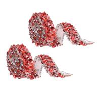 sourcing map 2 Roll 1 Yard x 0.79 Inch Crystal Rhinestone Ribbon, Self Adhesive Resin Crystal Trim Ribbon Strips Bling Artificial Gem Stone Beaded Applique for Clothing DIY Crafts, Rose Red