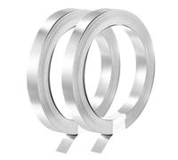 sourcing map 2 Roll 10 Meter Nickel-Plated Steel Strip, Connecting Plate Steel Tape for Battery and Spot Welding, 7x0.1mm(WxT)