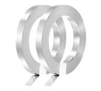 sourcing map 2 Roll 10 Meter Nickel-Plated Steel Strip, Connecting Plate Steel Tape for Battery and Spot Welding, 8x0.15mm(WxT)