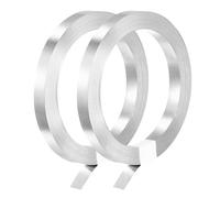sourcing map 2 Roll 10 Meter Nickel-Plated Steel Strip, Connecting Plate Steel Tape for Battery and Spot Welding, 5x0.1mm(WxT)