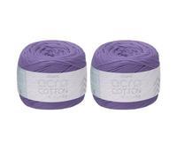 sourcing map 2 Roll Cotton Crochet Yarn, 1.5mm x 164 Yards Macrame Cord Braided Cotton Rope Twine String for Crochet Bag Knitting Crafts Wall Plant Hanging Gift Wrapping, Purple