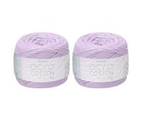 sourcing map 2 Roll Cotton Crochet Yarn, 1.5mm x 164 Yards Macrame Cord Braided Cotton Rope Twine String for Crochet Bag Knitting Crafts Wall Plant Hanging Gift Wrapping, Light Purple