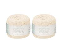 sourcing map 2 Roll Cotton Crochet Yarn, 1.5mm x 164 Yards Macrame Cord Braided Cotton Rope Twine String for Crochet Bag Knitting Crafts Wall Plant Hanging Gift Wrapping, Beige