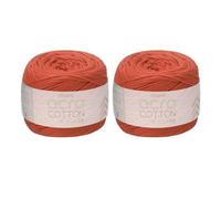 sourcing map 2 Roll Cotton Crochet Yarn, 1.5mm x 164 Yards Macrame Cord Braided Cotton Rope Twine String for Crochet Bag Knitting Crafts Wall Plant Hanging Gift Wrapping, Orange