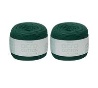 sourcing map 2 Roll Cotton Crochet Yarn, 1.5mm x 164 Yards Macrame Cord Braided Cotton Rope Twine String for Crochet Bag Knitting Crafts Wall Plant Hanging Gift Wrapping, Dark Green