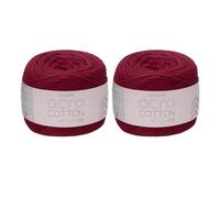 sourcing map 2 Roll Cotton Crochet Yarn, 1.5mm x 164 Yards Macrame Cord Braided Cotton Rope Twine String for Crochet Bag Knitting Crafts Wall Plant Hanging Gift Wrapping, Burgundy