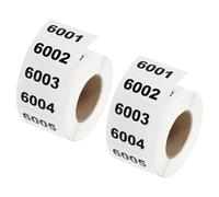 sourcing map 2 Roll Inventory Number Sticker, 6001-7000 Consecutive Numbered Labels Self Adhesive Waterproof Labels Tag for Storage Classification Supplies (1.6x0.8 Inch)