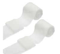 sourcing map 2 Roll Velvet Ribbon, 3 Inch x 3 Yard Handmade Silk Fringe Frayed Ribbon Raw Edge for Flower Bouquet Wrapping Wedding Decoration Bridal DIY Crafts, White