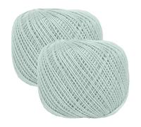sourcing map 2 Rolls 164 Yards Size 3 Light Blue Cotton Crochet Thread Lace Weight Yarn Tatting Thread for Crocheting Knitting Embroidery Sewing