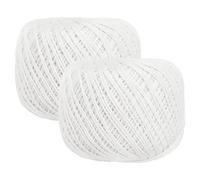 sourcing map 2 Rolls 164 Yards Size 3 White Pearl Cotton Crochet Thread Lace Weight Yarn Tatting Thread for Crocheting Knitting Embroidery Sewing