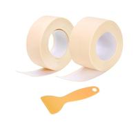 sourcing map 2 Rolls Caulk Tape, 1.5" x 10.5Ft & 0.9" x 10.5Ft PVC Waterproof Self-Adhesive Sealing Tape for Kitchen Bathroom Toilet Sink Floor Corner Edge with Sealing Tool, Beige