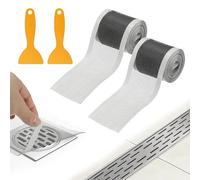 sourcing map 2 Rolls Disposable Hair Drain Stickers, 16.4ft 7cm Wide Self Adhesive Shower Drain Cover Roll Linear Shower Hair Catcher with Shovel for Home Bathroom Bathtub Kitchen, Gray
