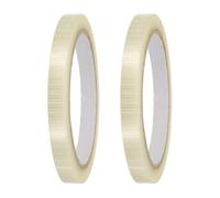 sourcing map 2 Rolls Filament Strapping Tape, 10 mm x 20 m x 0.15 mm Heavy Duty Fiberglass Mesh Reinforced Packaging Clear Waterproof Adhesive Tape for Packaging, Moving, Home Use